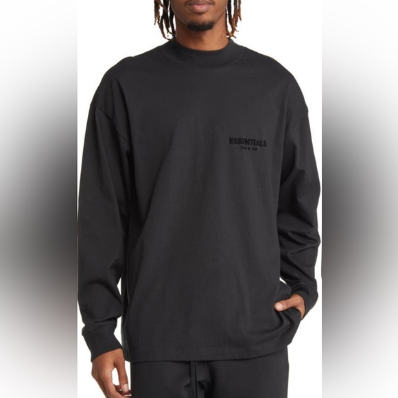 Fear of God Essentials Long Sleeve Mock Neck Graphic Tee - Picture 1 of 4